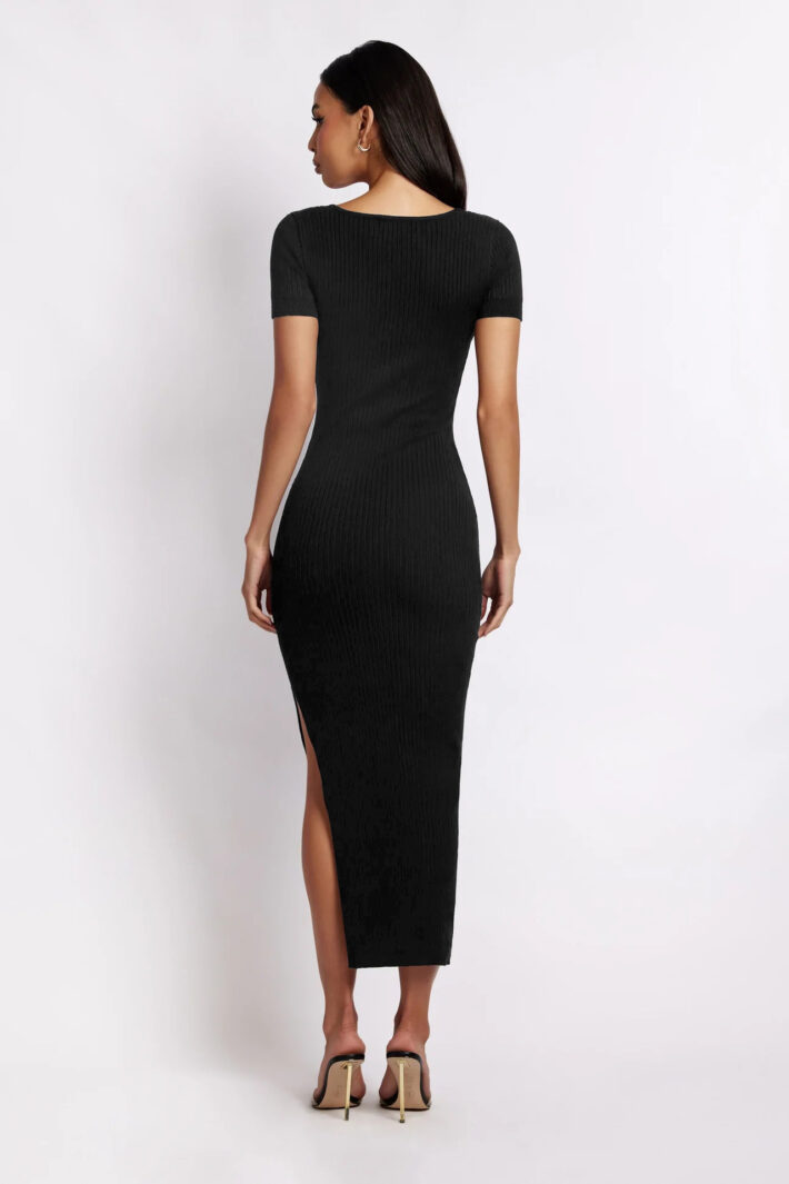V-Neck Midi Dress